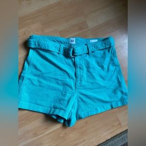 Gap Turquoise high rise shorts, size 12